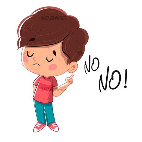 Boy Saying No Dibustock Ilustraciones Infantiles De Stock