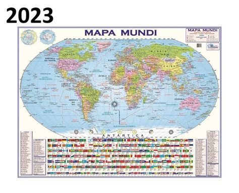 Mapa Mundi Politico Atualizado Mundo Planisferio 120 X 90cm Menor Hot Sex Picture