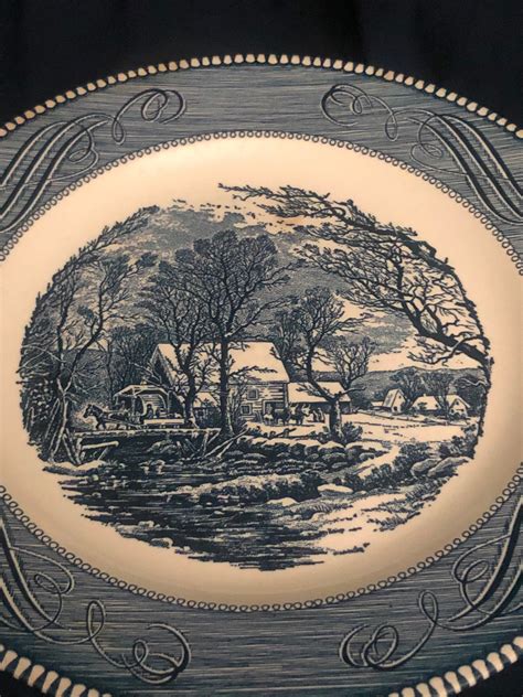 Currier And Ives The Old Grist Mill 10 Dinner Plate By Royal Etsy