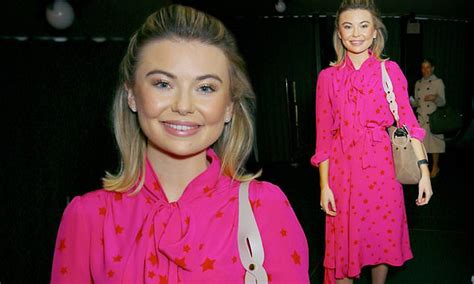 Georgia Toffolo Cuts A Ladylike Figure In Her Pink Dress As She Attends