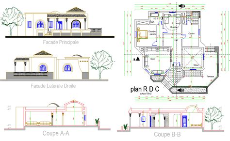 Residence Layout Plan And Elevation Design Cadbull