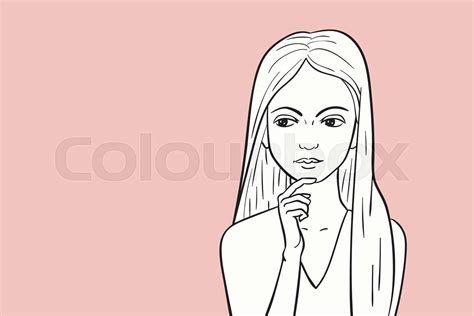 Woman Thinking Pop Art Stock Vector Colourbox