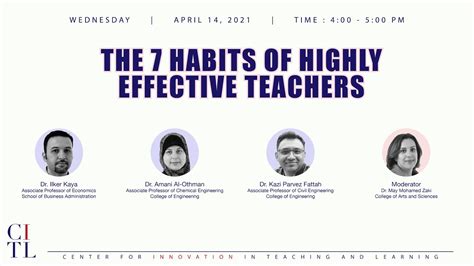 The 7 Habits Of Highly Effective Teachers Youtube