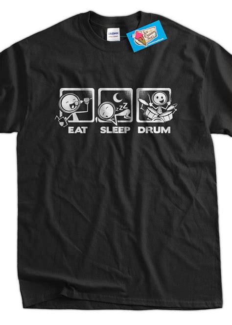 Funny Drums T Shirt Drummer Drumming Eat Sleep Drum T Shirt V4 Etsy Shirts T Shirt Mens
