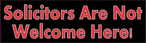 10in X 3in Red Solicitors Are Not Welcome Here Magnet Stickertalk®