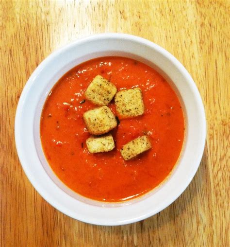 creamy tomato soup with croutons tasted delicious even my mom liked d creamy tomato soup