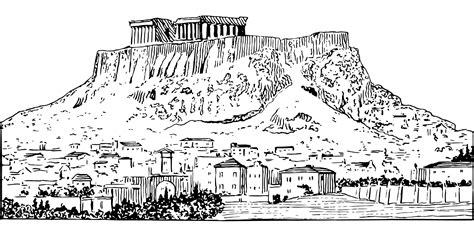 Parthenon Classical Athens Coloring Book Map Acropolis Of Athens Png