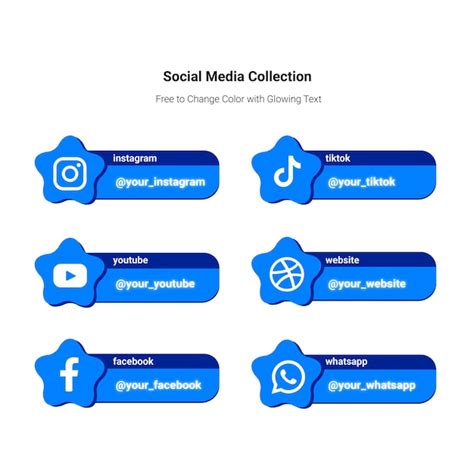 Premium Vector Modern Social Media Lower Third Icons Set Template