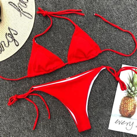 Adriana Arango String Bikini Solid Women Swimsuit 2019 Swimwear Sexy Summer Beach Brazilian