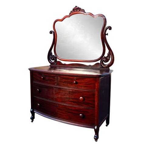 Antique Victorian Carved Mahogany Princess Mirrored Dresser Scranton