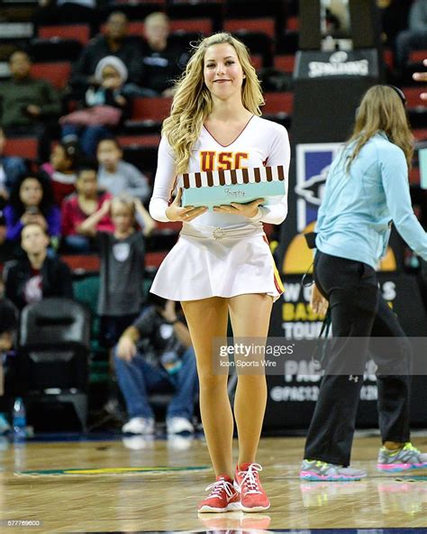 Usc Trojans Cheerleader As Usc Defeats Stanford 72 68 In The Ncaa
