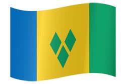 Saint vincent and the grenadines flag with waving fabric texture. Saint Vincent and the Grenadines flag vector - country flags