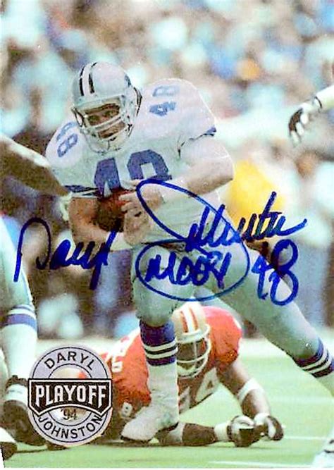 Daryl Moose Johnston Autographed Football Card Dallas Cowboys 1994
