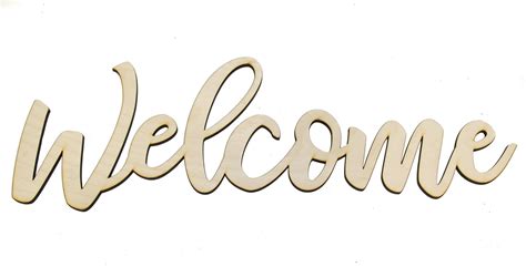 Laser Cut Welcome Wooden Sign Etsy