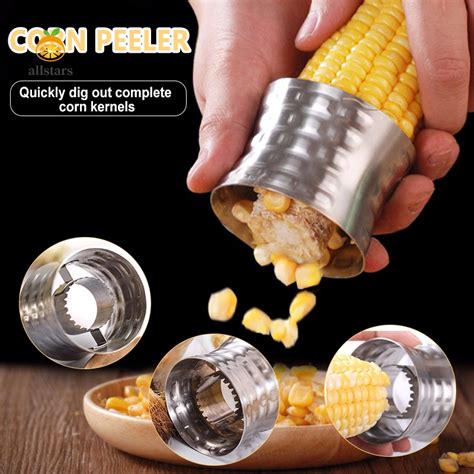 stainless steel premium corn cutter cob peeler vegetable sheller fruit kitchen tools corn peeler
