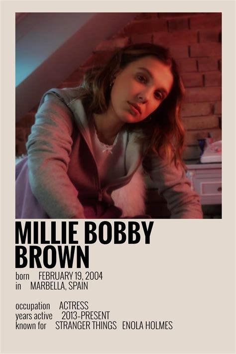 Millie Bobby Brown Angie Bobby Brown Akt R Minimalist Film Posterleri