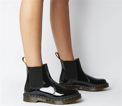 dr martens 2976 chelsea boots black patent ankle boots
