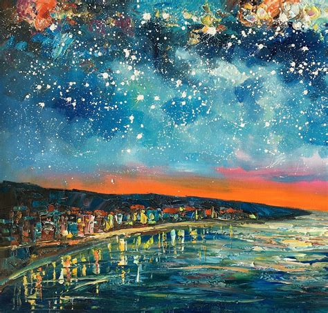 Abstract Art Contemporary Artwork Starry Night Sky