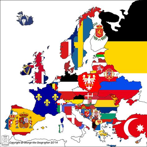 Flagmap Of Europe But Every Country Is A Horizontal Tricolor