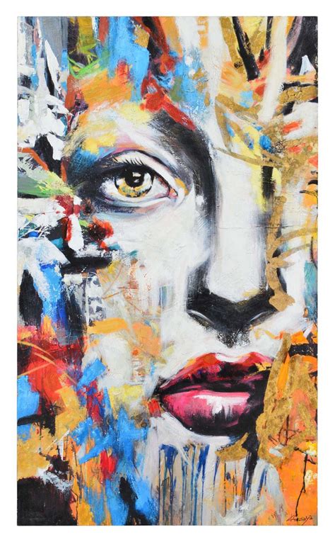 Beautiful Abstract Woman Face Graffiti Colorful Painting Print Etsy UK
