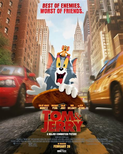 Chloe moretz, colin jost, camilla arfwedson and others. Tom & Jerry movie large poster.