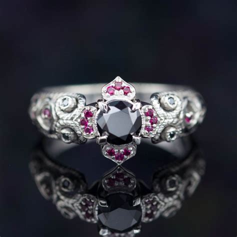 Black diamond engagement rings on hand. Black Diamond Engagement Rings | CustomMade.com