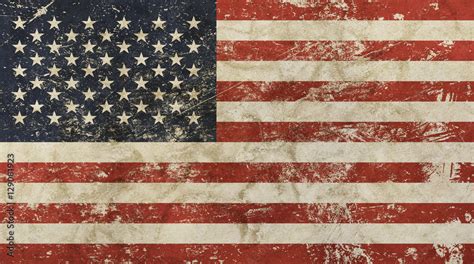 Old Grunge Vintage Faded American Us Flag Stock Foto Adobe Stock