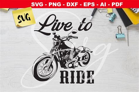 Live To Ride Svg Motorcycle Graphic Svg Chopper Svg Biker Etsy