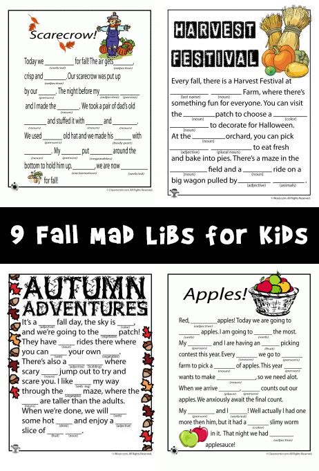 Fall Mad Libs For Kids Woo Jr Kids Activities Kids