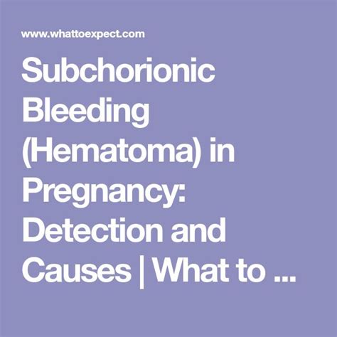 Pin On Subchorionic Hemorrhage