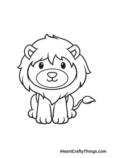 Simple Cute Lion Drawing