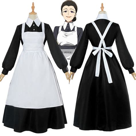 Anime The Promised Neverland Isabella Maid Dress Outfit Cosplay Traje