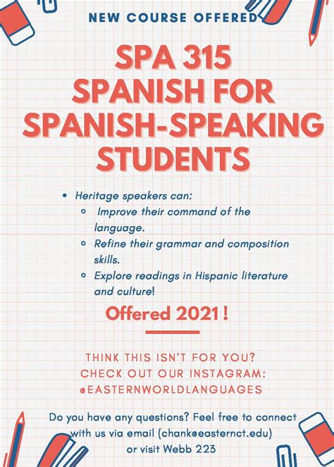 New Course Spanish For Spanish Speakers Eastern
