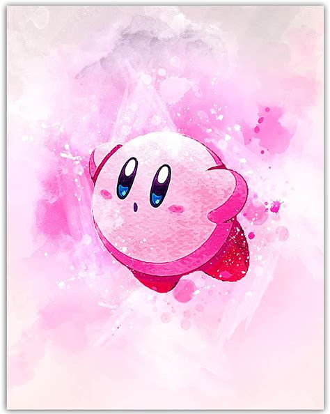 Buy Kirby Poster Wall Art Watercolor Kirby Decor Wall Art Super