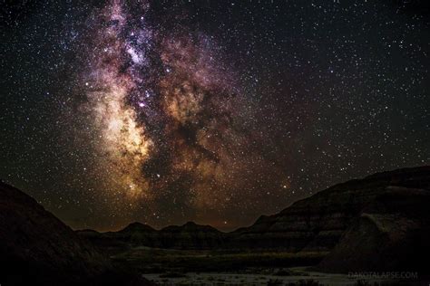 The Milky Way From Badlands National Park Star Light Lights Up The