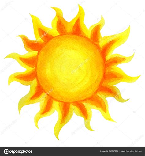 Acuarela Dibujos Animados Sun Ilustración Infantil Del Sol Dibujado
