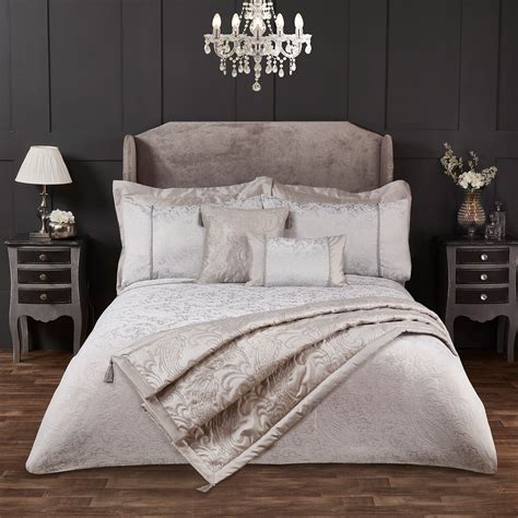 Paisley Silver Luxury Cotton Rich Jacquard Duvet Cover Julian Charles