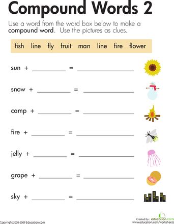 Game day digital library compound words graphing i am plants classify and categorize blends needs and wants contractions. Word Addition: Compound Words 2 (With images) | Compound ...