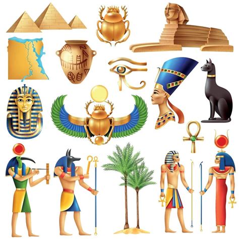 Egypt Symbols Set Vector Illustration 2907232 Vector Art At Vecteezy