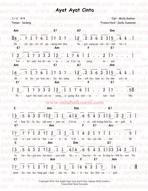 Lirik Lagu Apuse Dan Not Angkanya