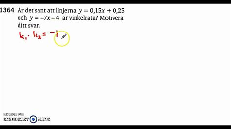 Matematik 5000 Ma 2bc Vux Kapitel 1 Räta Linjens Ekvation 1364 Youtube