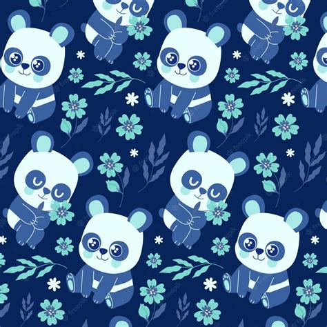 Free Vector Hand Drawn Panda Pattern Design