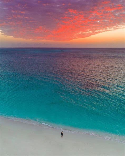 Electric Sunset And Powdery White Beaches And Turquoise Ocean Of Turks