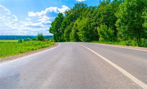 Summer Country Road With Trees Beside Concept Stock Photo Image Of