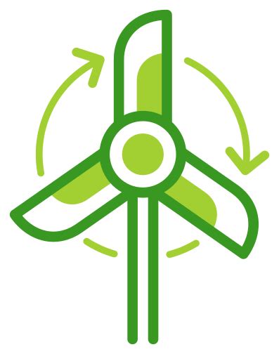 친환경 재생 생태학 풍력 에너지 생태 환경 및 자연 아이콘