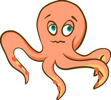 Sad Octopus Vector Or Color Illustration 13732330 Vector Art At Vecteezy