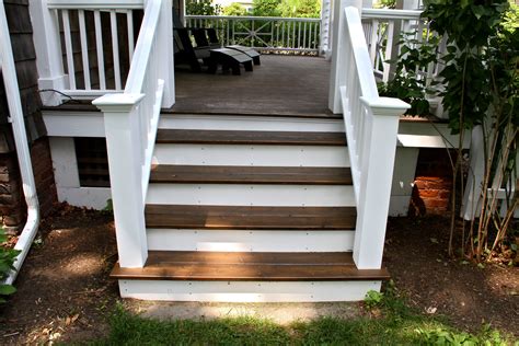 Darek built this railing up his front porch steps using this surface mount . AFTER: The porch stairs, railings painted to match the ...