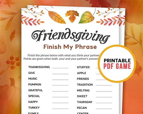 Thanksgiving Finish The Phrase Printable Artofit