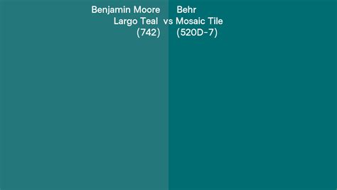 Benjamin Moore Largo Teal 742 Vs Behr Mosaic Tile 520d 7 Side By