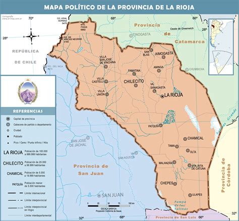 Mapa Político De La Provincia De La Rioja Argentina Tamaño Completo